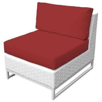 TKC Miami Armless Patio Chair in Red (Set of 2)
