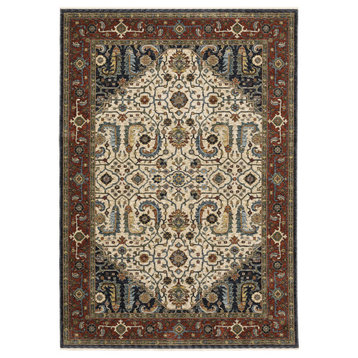 Oriental Weavers Sphinx Aberdeen 752W1 Traditional Rug, Ivory and Red, 3'3"x5'0"