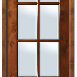 Prehung Patio Single Door 96 Alder 2 Panel 3/4 Lite 6 Lite TDL Glass - Patio Doors
