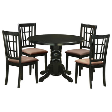 5-Piece Dining Room Set, Dinette Table and 4 Chairs