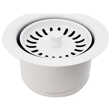 Insinkerator Style Extra-Deep Disposal Flange and Strainer, Powder Coated White