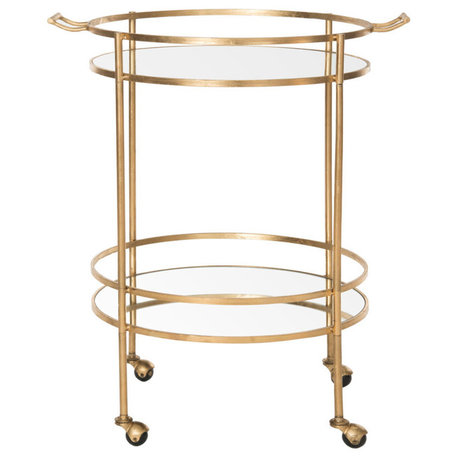 Lavinia Bar Cart - Gold, Mirror