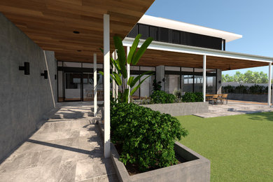 Design ideas for a midcentury exterior in Brisbane.