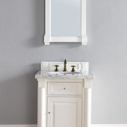 26 inch White Finish Single Sink Bathroom Vanity Optional Countertop - Bathroom Vanities And Sink Consoles