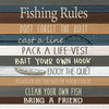Laural Home Fishing Rules 17" x 18" Woven Decorative Pillow