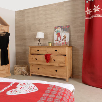 Chambre d'amis style chalet traditionnel