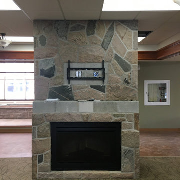 Granite Stone Fireplace Build