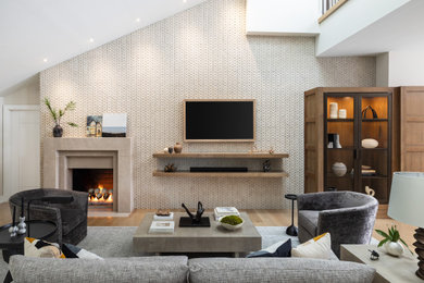 Living room - transitional living room idea in Grand Rapids