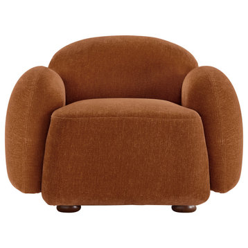 39.4" Wide Marshmallow Upholstery Accent Chair/Swivel Chair, Rust, Accent