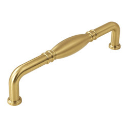 Cosmas - Cosmas 4313-128BB Brushed Brass Cabinet Pull, Set of 10 - Cabinet And Drawer Handle Pulls
