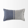 Aubrielle 26Lx14W Gray and Blue Fabric Color Blocked Decorative Pillow Cover