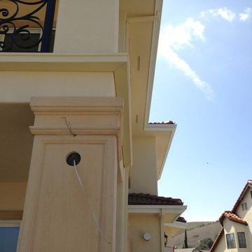 Box Gutters on Custom Home with Tile Roof, Walnut California