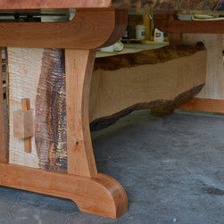 Live Edge Dining Table with Live Edge Trestle Base - Products