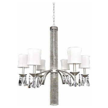 Albertina 11 Light Aged Silver And Firenze Clear Crystal Chandelier