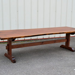 Live Edge Walnut Trestle Table - Dining Tables