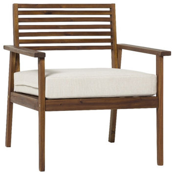 Modern Solid Wood Outdoor Zander Club Chair - Dark Brown