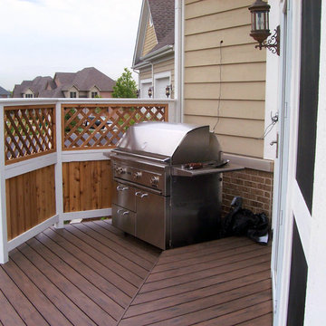 Screen Room with TimberTech Deck & Unilock Patio in Kildeer, IL