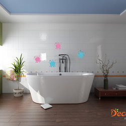 Set of 4 Octopuses Bathroom Wall Decal (SKU 005) - Wall Decals