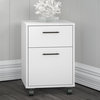 Key West 2 Drawer Mobile File Cabinet, Pure White Oak