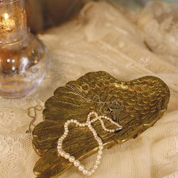 Gold Angel Wing Tray - Jewelry Boxes And Organizers