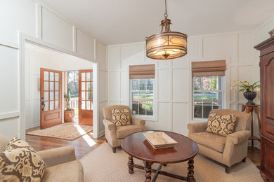 Example of a tuscan living room design in Tampa