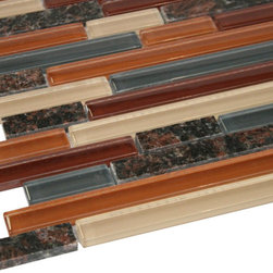 Desert Beige Glossy Stone Glass Mosaic Tiles - Home Accessories & Decor