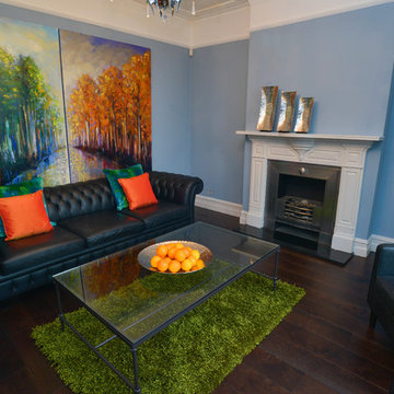 Vivid, masculine living room