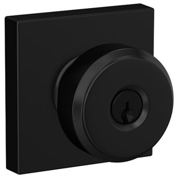 Schlage F51A-BWE-COL Bowery Single Cylinder Keyed Entry Door Knob - Matte Black