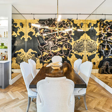 White Oak Herringbone with 7-Inch Custom Border — Buckhead High-Rise, Atlanta