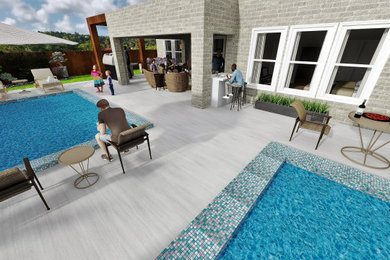 Design ideas for a mid-sized transitional patio in Dallas.