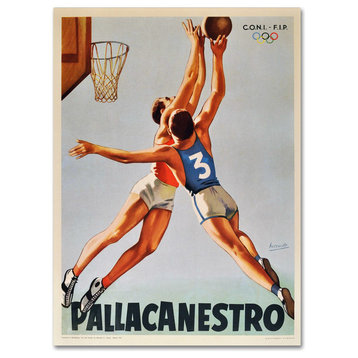 "Basketball Pallacanestro" by Vintage Apple Collection, Canvas Art