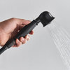 Black Bathroom Rainfall Shower Mixer Faucet Dual Handle Handshower