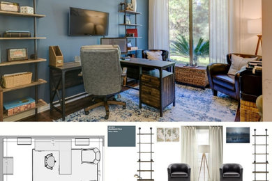 Home office - transitional home office idea in Houston