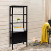 Edison Bookcase With Drawers, Black