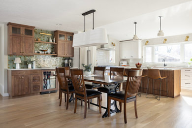 Great room - mid-sized traditional light wood floor great room idea in Salt Lake City