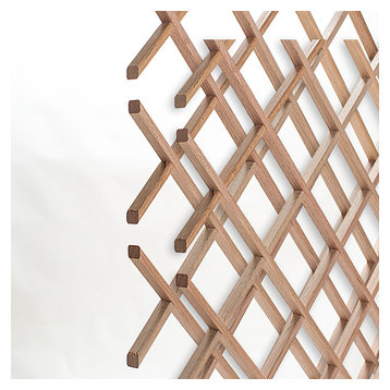 18-Bottle Trimmable Wine Rack Lattice Panel Inserts, Red Oak