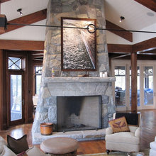 Fireplace at chalet
