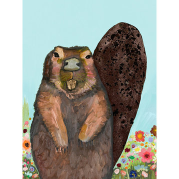 "Beaver With Gold Tooth" Canvas Wall Art by Eli Halpin, 14"x18"