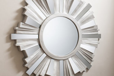 Adhara Large Round Silver Mirror 106cm