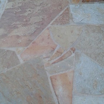 Natural Stone fire pit Stone walls stairs flagstone patio in chesterfield, mo