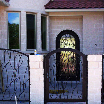 Wrought iron gates.