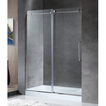 ANZZI Madam Series 48 In. By 76 In. Frameless Sliding Shower Door In Chrome With