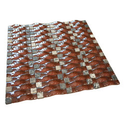 Red Velvet 3D Sea Wave Glass Mosaic Tiles - Home Accessories & Decor