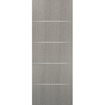 Slab Barn Door Panel 28 x 80 | Planum 0020 Grey Oak | Solid Doors Pocket Closet