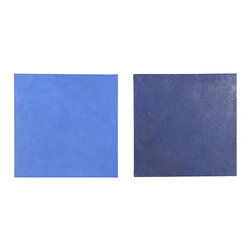 Blue Block Wall Art - Set of 2 - Artwork