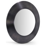 Meridian Furniture - Sphere Iron Frame Mirror, Black, 36" W x 2" D x 36" H - The Sphere black iron mirror is the perfect blend of industrial chic and modern design. Its raw, rich antique black iron frame and circular shape add a touch of edgy elegance to any room. A simple, yet striking design and durable frame make it a versatile and long-lasting piece.