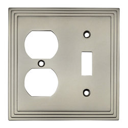Cosmas - Cosmas 25068-SN Satin Nickel Single Toggle / Duplex Combo - Switch Plates And Outlet Covers