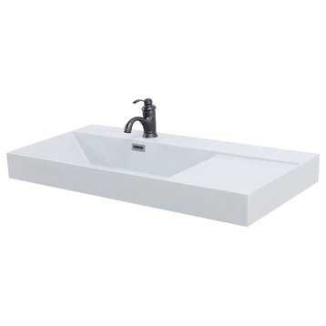 39" Composite Granite Sink Top, Light Gray