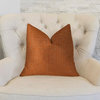 Kashmiri Oak Orange and Taupe Handmade Luxury Pillow, Double Sided 16"x16"
