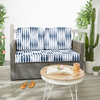 Sorra Home Salix Vintage Indigo Outdoor Deep Seat Loveseat Cushion Set 25x25x5